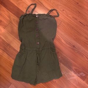 Green button up romper